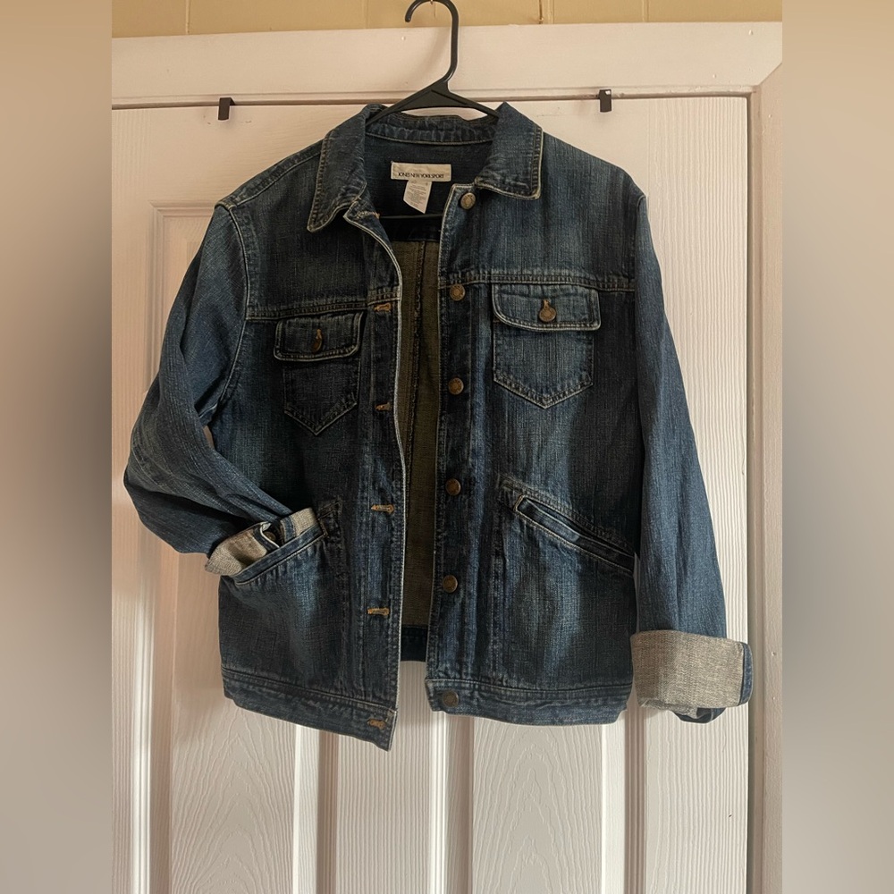 Jones New York Sport Blue Denim Jacket 100% Cotton Women's M